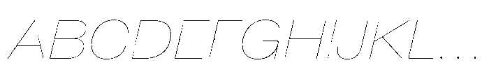 Pragmatica Next Extended Hairline Slanted Font UPPERCASE
