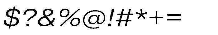 Pragmatica Next Extended Light Slanted Font OTHER CHARS