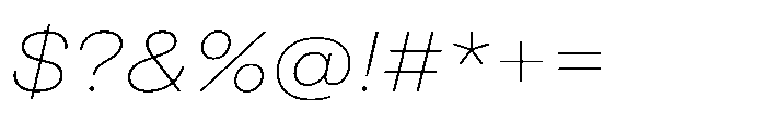 Pragmatica Next Extended Thin Slanted Font OTHER CHARS