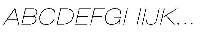 Pragmatica Next Extended Thin Slanted Font UPPERCASE