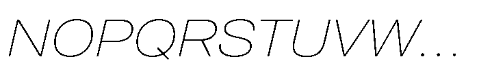 Pragmatica Next Extended Thin Slanted Font UPPERCASE