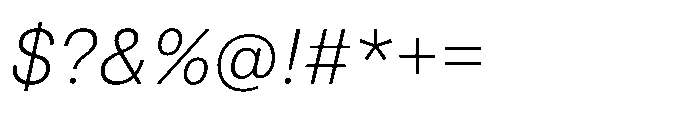 Pragmatica Next Extralight Slanted Font OTHER CHARS