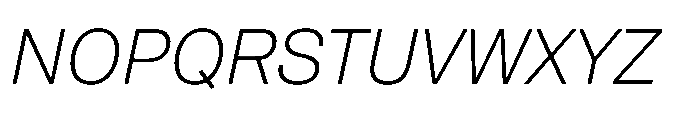 Pragmatica Next Extralight Slanted Font UPPERCASE