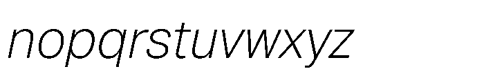 Pragmatica Next Extralight Slanted Font LOWERCASE