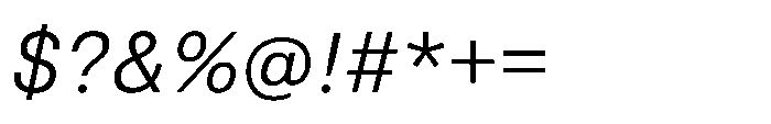 Pragmatica Next Light Slanted Font OTHER CHARS