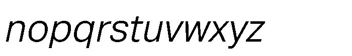 Pragmatica Next Light Slanted Font LOWERCASE