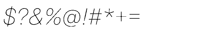 Pragmatica Next Thin Slanted Font OTHER CHARS