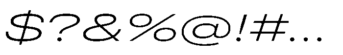 Pragmatica Next Wide Extralight Slanted Font OTHER CHARS