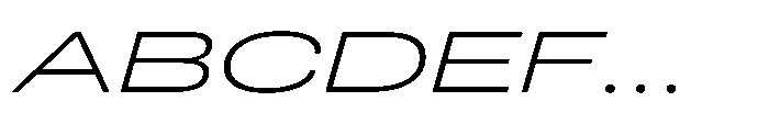 Pragmatica Next Wide Extralight Slanted Font UPPERCASE