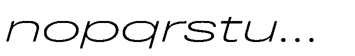 Pragmatica Next Wide Extralight Slanted Font LOWERCASE