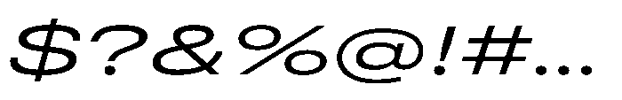 Pragmatica Next Wide Light Slanted Font OTHER CHARS
