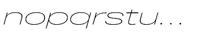 Pragmatica Next Wide Thin Slanted Font LOWERCASE