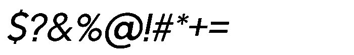 Prevalent Sans Pro Italic Font OTHER CHARS