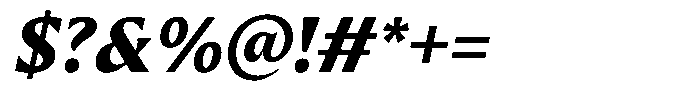 Preztik Extra Bold Italic Font OTHER CHARS