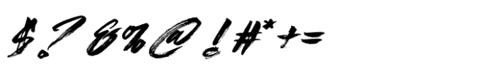 Prime Brush Font OTHER CHARS