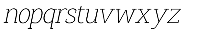 Pristine Pro Slab Extra Light Slanted Font LOWERCASE