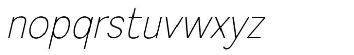 Pro Sotan Thin Italic Font LOWERCASE