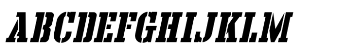 Production Stencil JNL Oblique Font UPPERCASE