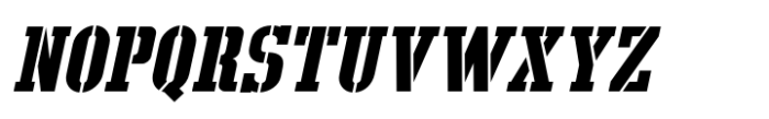 Production Stencil JNL Oblique Font UPPERCASE