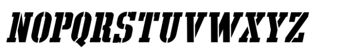 Production Stencil JNL Oblique Font LOWERCASE