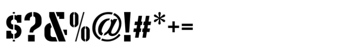 Production Stencil JNL Regular Font OTHER CHARS