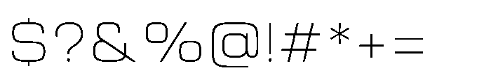 Prolinea Thin Font OTHER CHARS