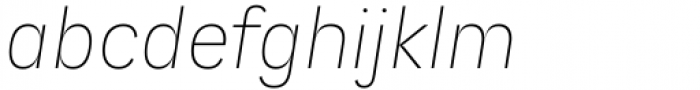 Promea Thin Italic Font LOWERCASE