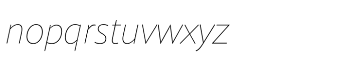 Provan Thin Italic Font LOWERCASE