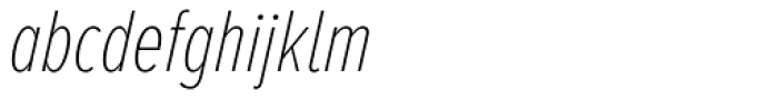Proxima Nova A ExtraCond Thin Italic Font LOWERCASE