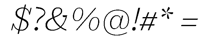 PracticalSerif ExtralightItalic Font OTHER CHARS