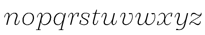 PracticalSerif ExtralightItalic Font LOWERCASE