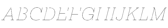 PracticalSerif HairlineItalic Font UPPERCASE