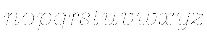 PracticalSerif HairlineItalic Font LOWERCASE