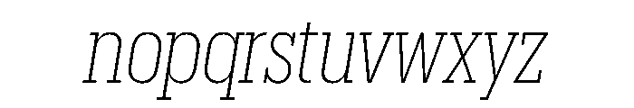 Produkt Condensed Extralight Italic Font LOWERCASE