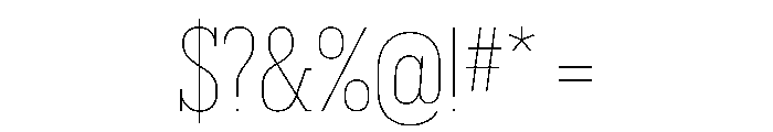 Produkt Condensed Thin Font OTHER CHARS