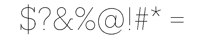 Produkt Thin Font OTHER CHARS