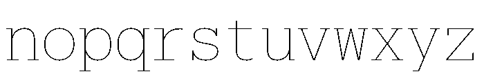 Produkt Typewriter Thin Font LOWERCASE