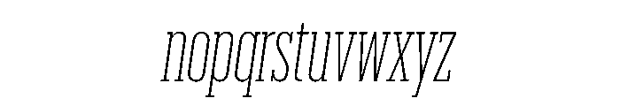 Produkt XX Condensed Extralight Italic Font LOWERCASE