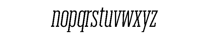 Produkt XX Condensed Light Italic Font LOWERCASE