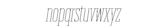 Produkt XX Condensed Thin Italic Font LOWERCASE