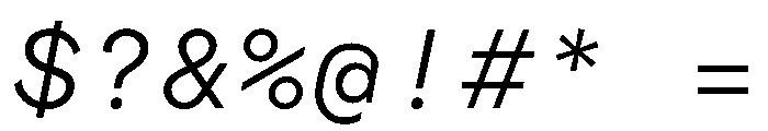 ProtestGroteskMono LightItalic Instance Font OTHER CHARS