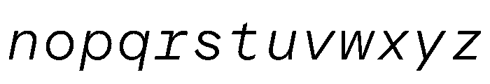 ProtestGroteskMono LightItalic Instance Font LOWERCASE