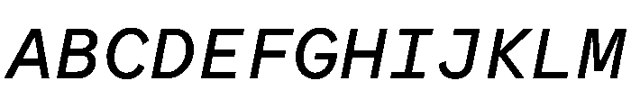 ProtestGroteskMono RegularItalic Instance Font UPPERCASE