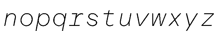 ProtestGroteskMono ThinItalic Instance Font LOWERCASE