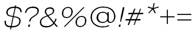 Pragmatica Extended Extra Light Oblique Font OTHER CHARS