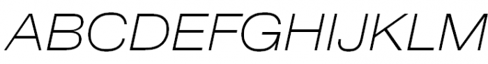Pragmatica Extended Extra Light Oblique Font UPPERCASE