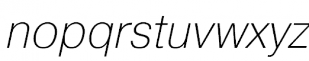 Pragmatica Extra Light Oblique Font LOWERCASE