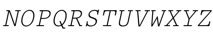 PrestigeEliteStd-Slanted Font UPPERCASE