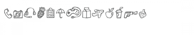 pretty everyday icons dingbats Font UPPERCASE