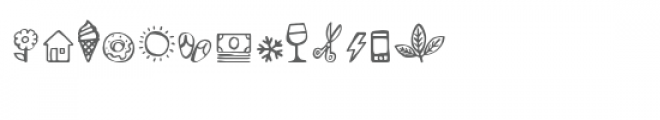 pretty everyday icons dingbats Font LOWERCASE
